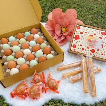 【含運精選A】蛋捲1盒<br>+彩色蛋30顆+皮蛋4顆